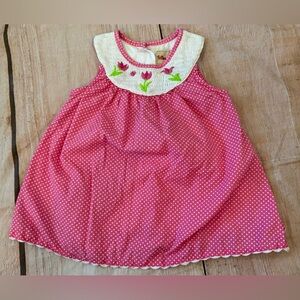 Toffee Apple Girls Size 6m Smocked Dress Collared Polka Dot